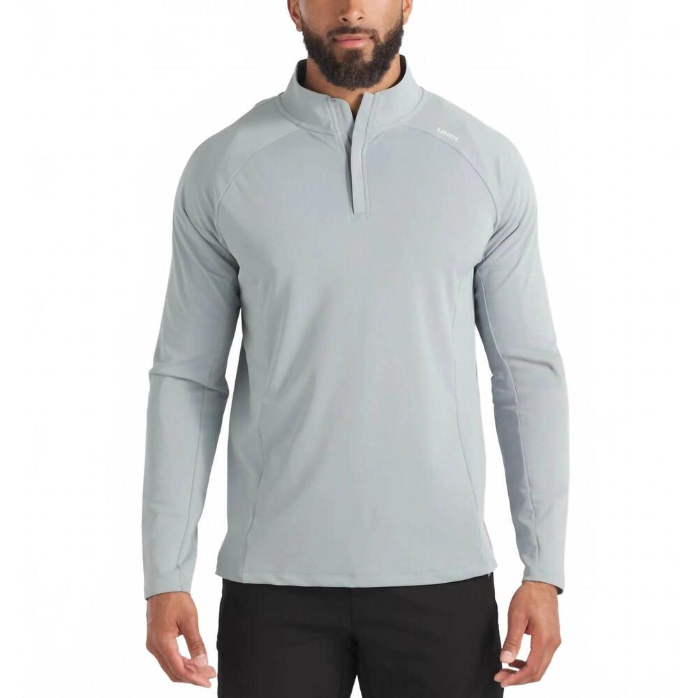 NEW UNRL highlands quarter zip top in cadet gray